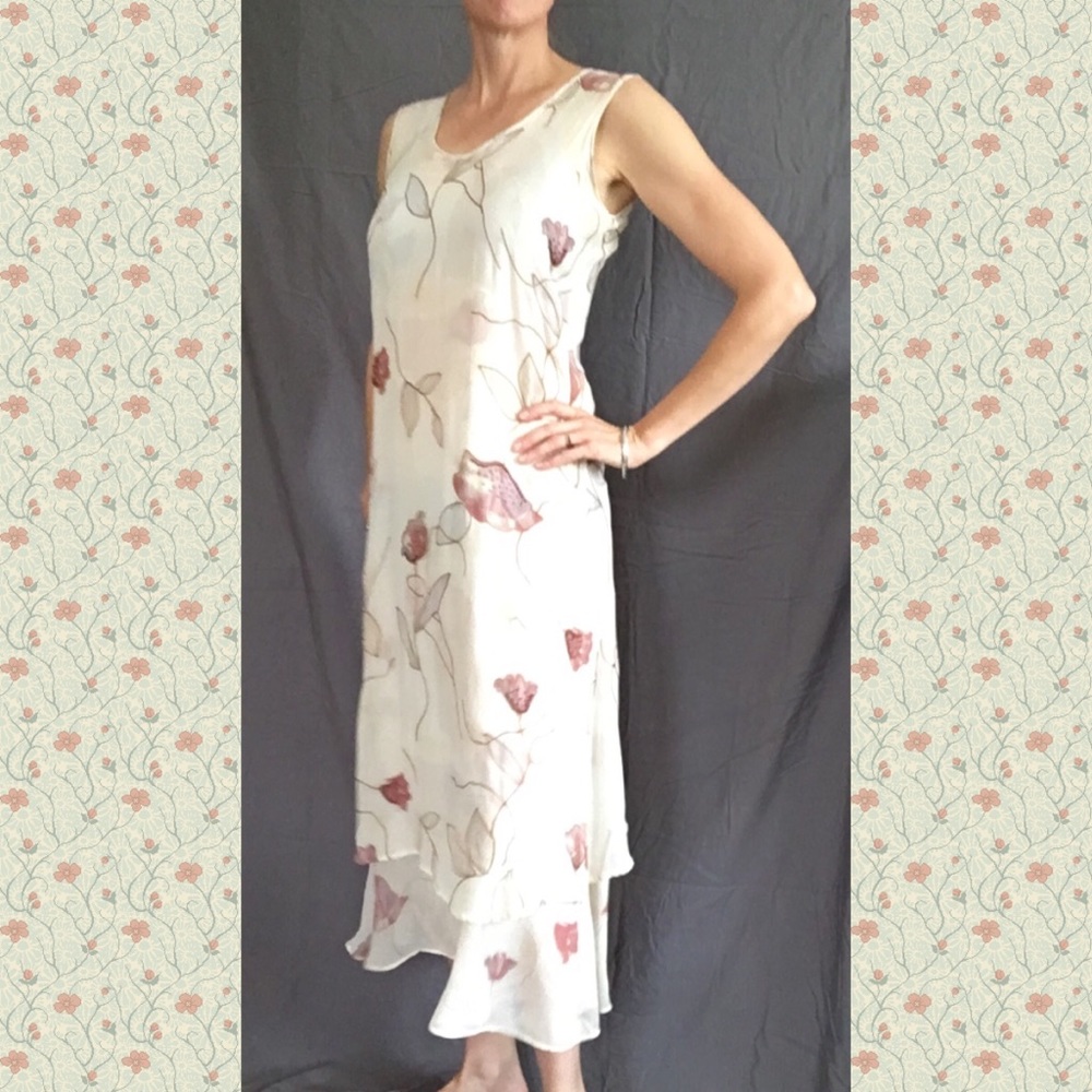 Citron Bias-Cut Silk Dress w Beading